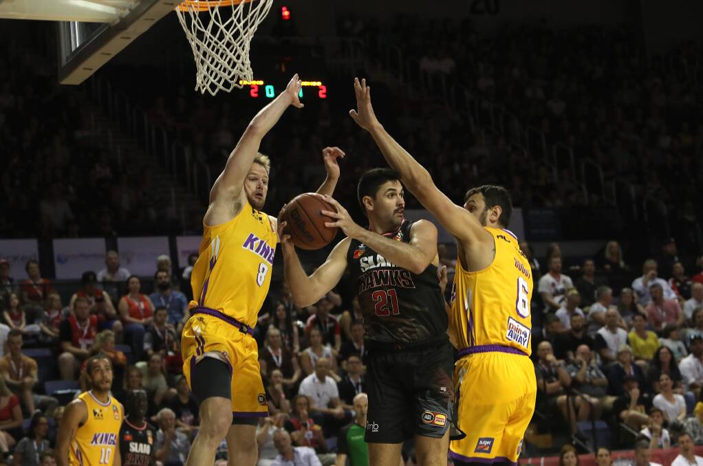 SWAMPED: Todd Blanchfield had 12 points in a 23-point defeat to the Kings on Friday. Picture: Sylvia Liber