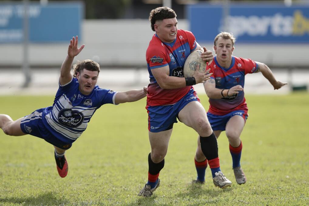 FLYING: Wests back-rower Levi Pascoe en route to the try-line in his side's win over Thirroul on Saturday. Picture: Adam McLean