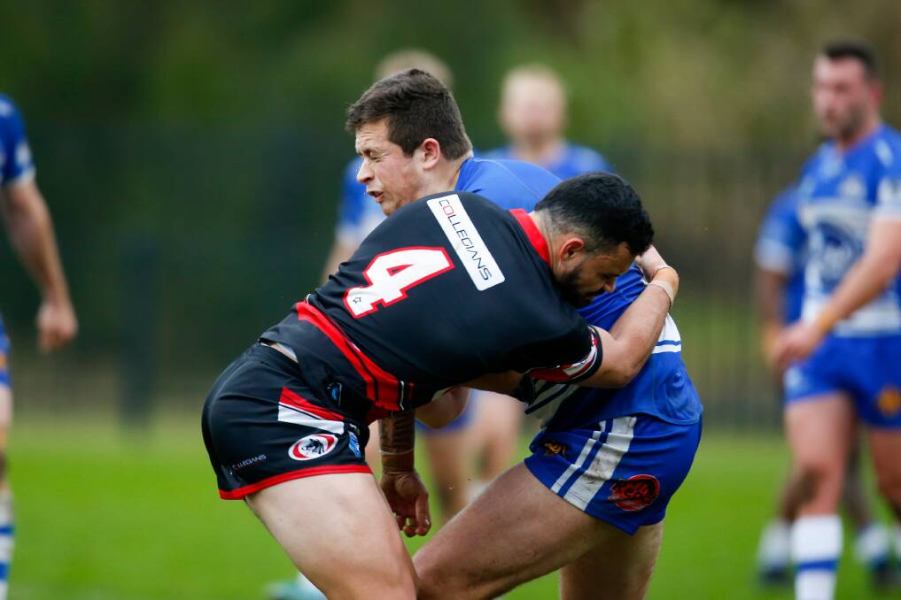 ROUGH STUFF: Butchers prop Riley Lord carts it up against Collies on Saturday. Picture: Anna Warr