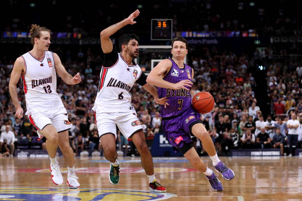 Shaun Bruce (right) broke the Hawks hearts with a clutch three at the final buzzer on Sunday. Picture - Getty Images