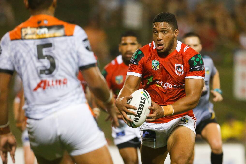 STEPPING UP: Young Dragons centre Taane Milne says his debut season in the NRL was a steep learning curve. Picture: Adam McLean