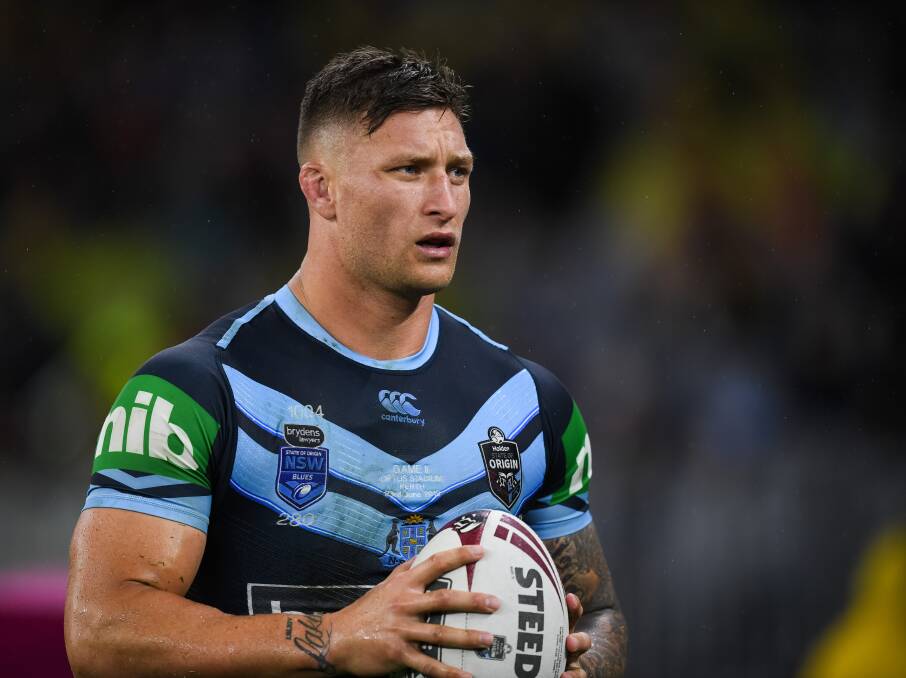 BITTER PILL: A controversial judiciary charge could rule Tariq Sims out of the Origin decider. Picture: NRL Photos