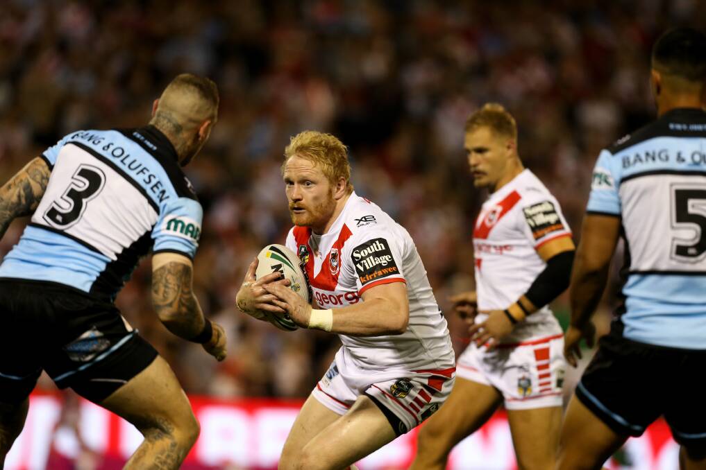 TOUGH STRETCH: James Graham (pictured) and the Dragons will face the most testing period of the season thus far over the next fortnight. Picture: Georgia Matts