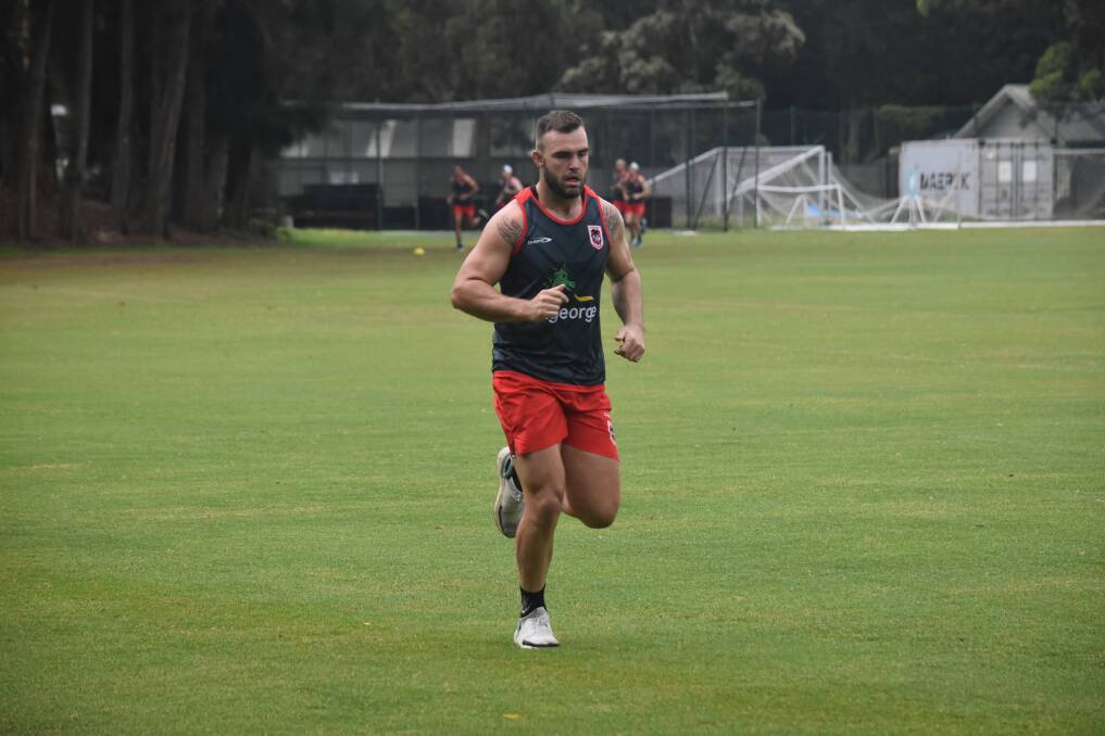 BALANCE: Dragons prop Kaide Ellis said Anthony Griffin's relaxed approach off the paddock has taken the edge of the necessary torture sessions on it. Picture: Dragons Media