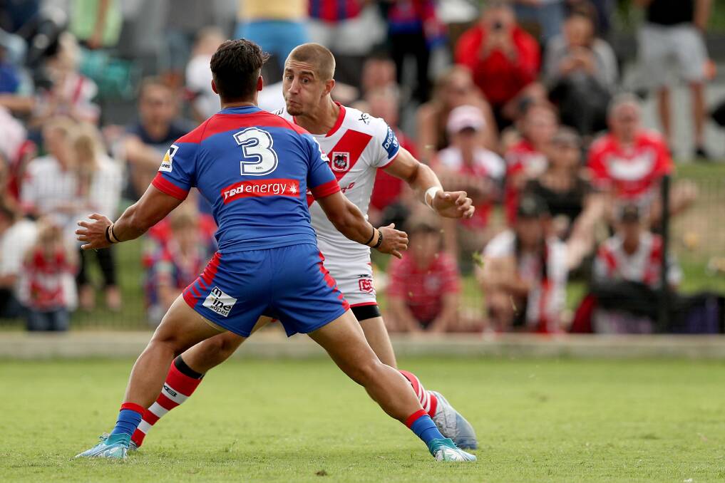 STEPPING UP: Zac Lomax was the Dragons' best in a 38-12 trial win over Newcastle on Saturday. Picture: NRL Photos