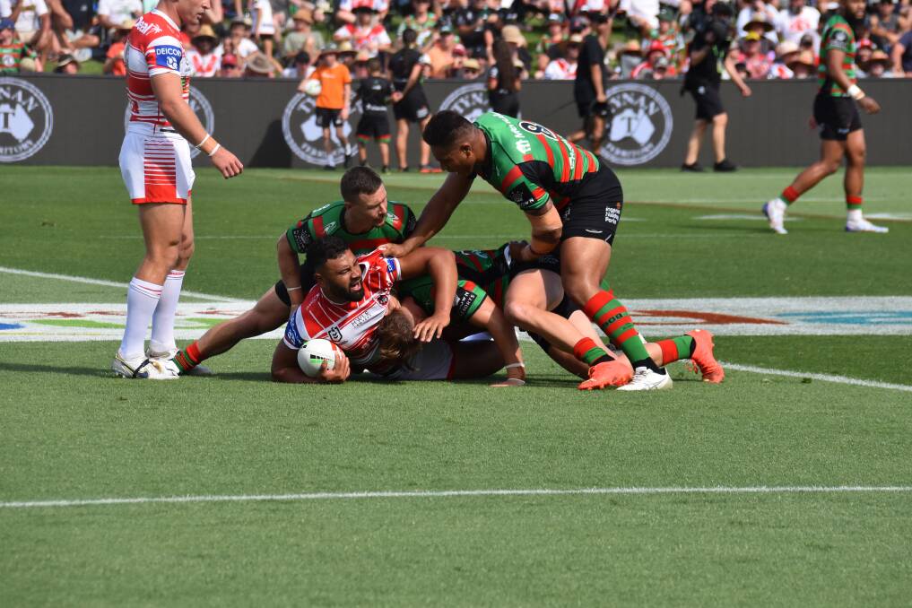 Dragons recruit Zane Musgrove was involved in a heated exchange with teammate Mikaele Ravalawa following Saturday's Charity Shield defeat on Saturday. Picture by Harley Bye
