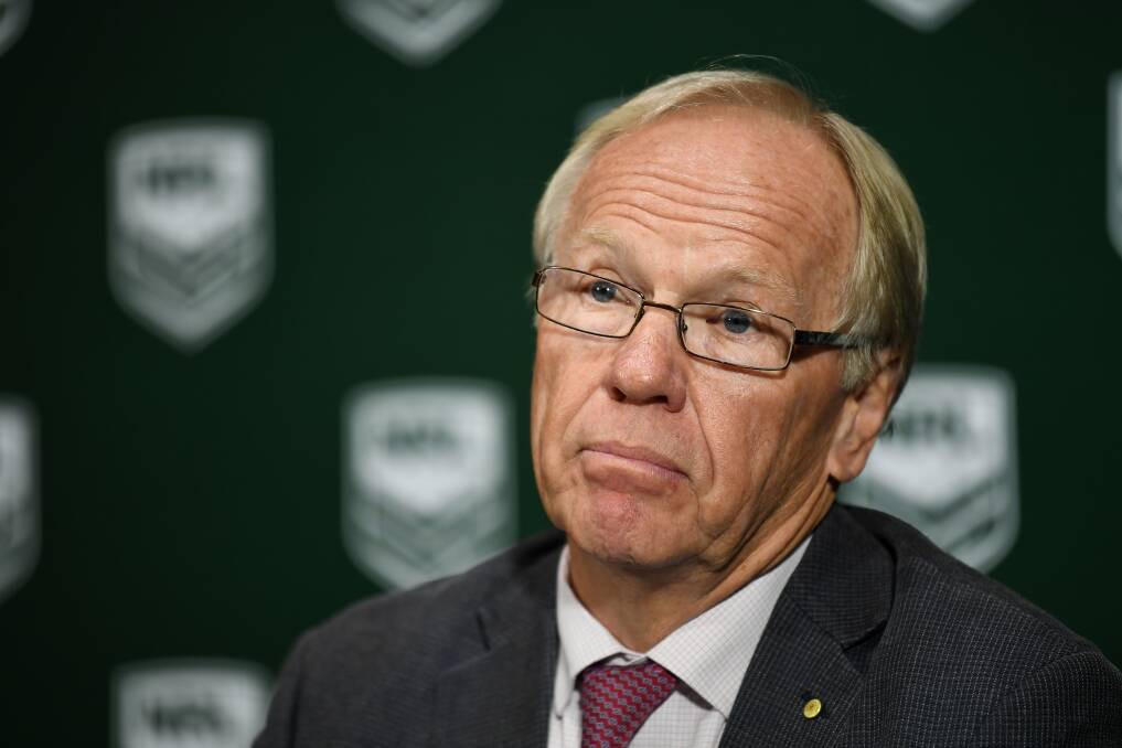 NO APOLOGIES: ARLC chairman Peter Beattie says the NRL's no-fault stand-down policy is "written in cement" after Jack de Belin dropped his legal challenge of the policy on Thursday. Picture: NRL Photos