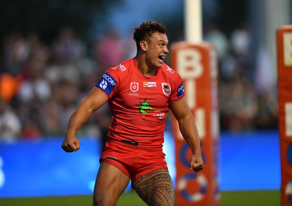 REBOOT: Tyrell Fuimaono is looking to jumpstart his stalled career with the Dragons in 2020. Picture: NRL Photos.