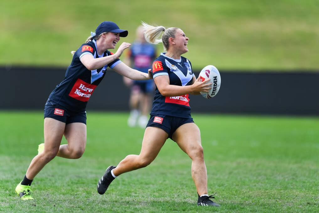 FEELING GOOD: Blues hooker Keeley Davis has brought new meaning to the word tough as she prepares for her belated Origin debut on Friday. Picture: NRL Imagery