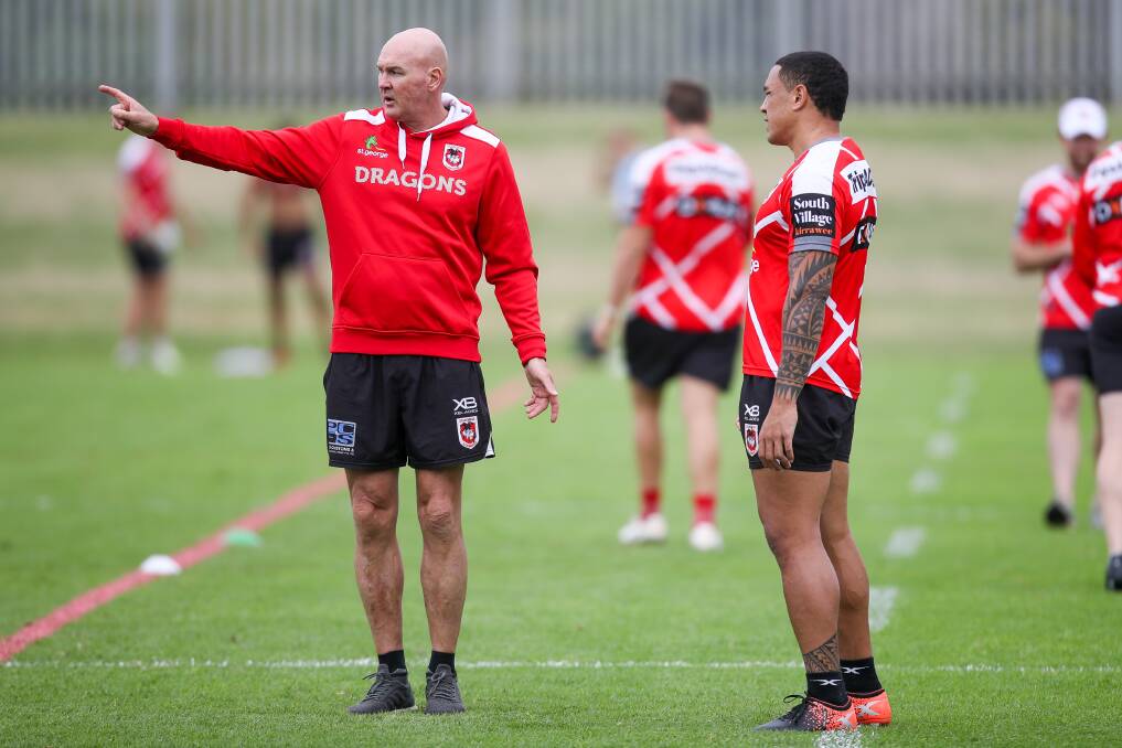 HURTFUL: Dragons coach Paul McGregor admits he's disappointed Tyson Frizell (right) has chosen to depart the club. Picture: Adam McLean