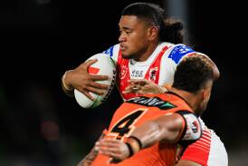 Moses Suli terrorised the Tigers in the Dragons trial win in Mudgee. Picture Getty Images