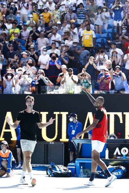 BOX OFFICE: The Thanasi Kokkinakis-Nick Kygrios doubles run is what the Australian Open needed. Picture: Getty Images