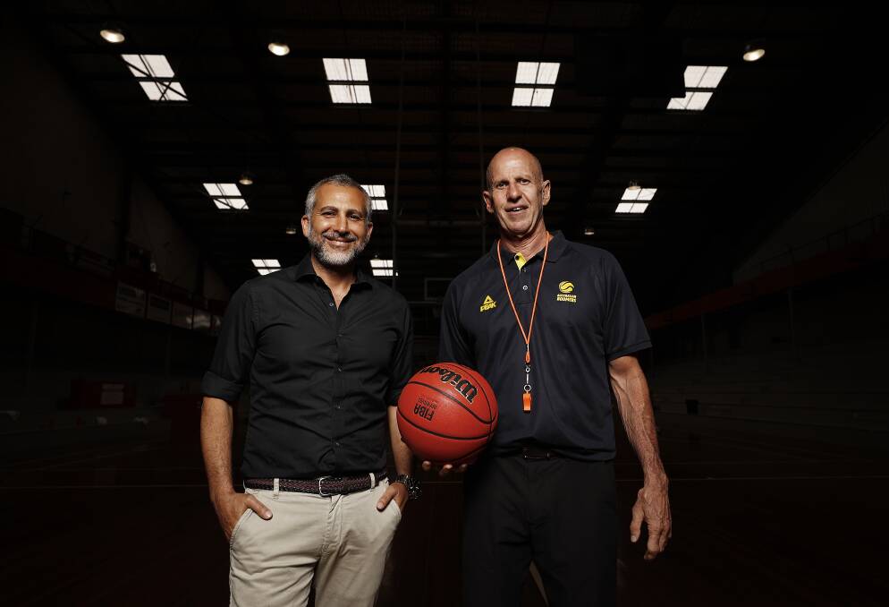 FULL CIRCLE: The roller coaster ride Hawks co-owner Dorry Kordahi and coach Brian Goorjian have shared hit home when they returned to Sydney to take on the Kings on Sunday. Picture: Getty Images