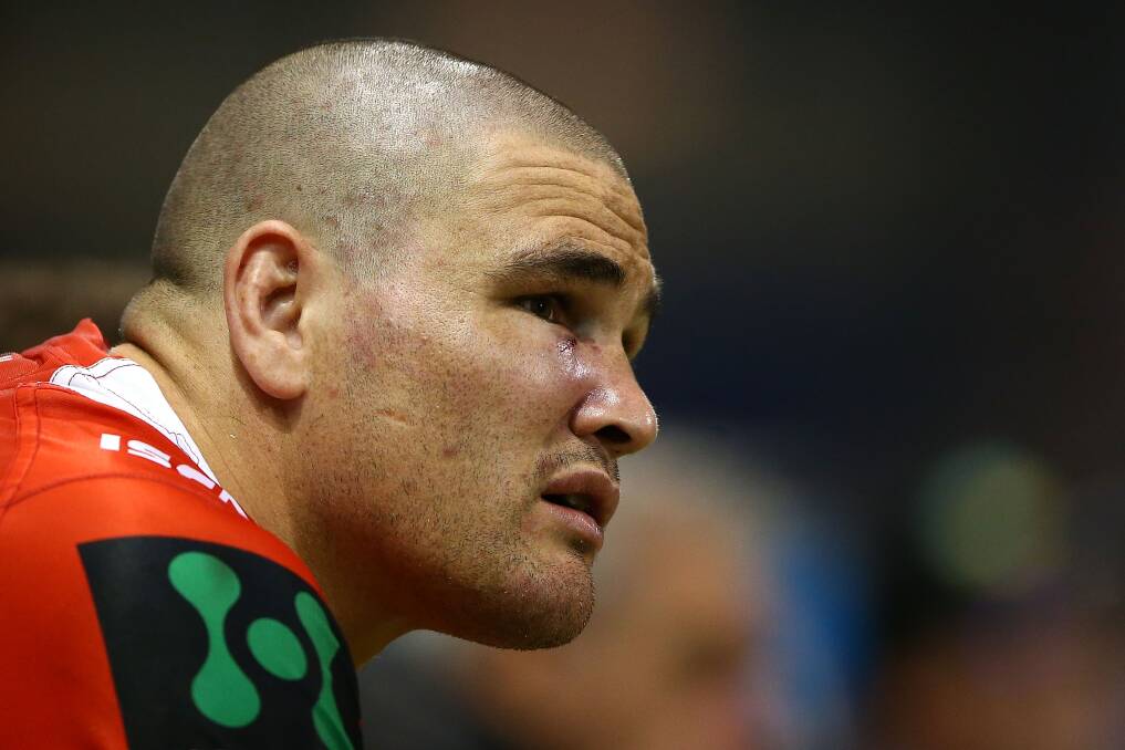 INJURY CLOUD: Russell Packer suffered a hip injury in the Dragons' loss to Canberra on Friday. Picture: Getty Images