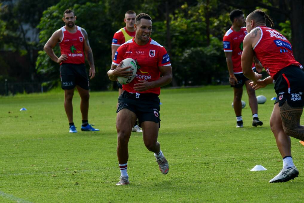 MR FIXIT: Moses Mbye will slot into the centres on Friday in the absence of Moses Suli. Picture: Dragons Media
