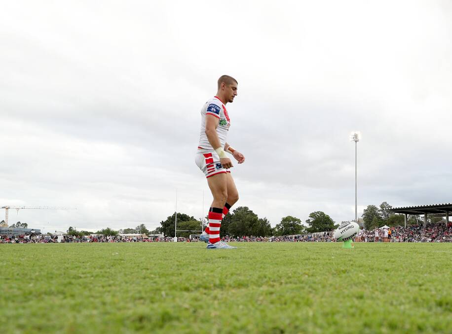 STRONG SHOWING: Zac Lomax was the standout in the Dragons trial victory over Newcastle in Maitland on Saturday. Picture: NRL Photos