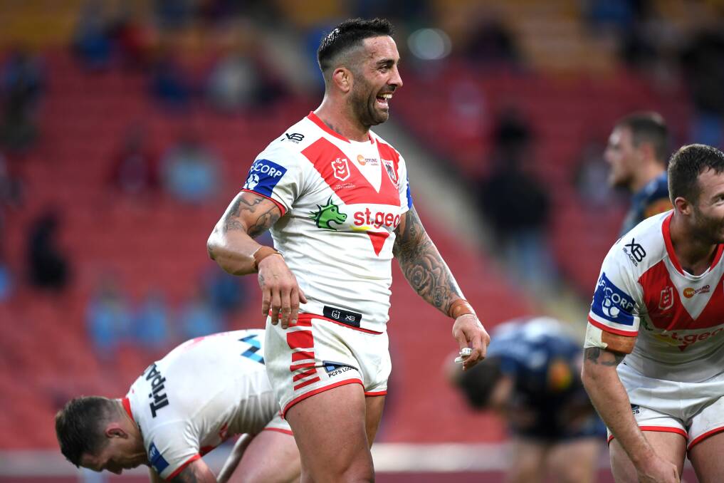 ALL SMILES: Paul Vaughan feels the Dragons turn a corner last week a month after hitting rock bottom against the Bulldogs. Picture: NRL Imagery