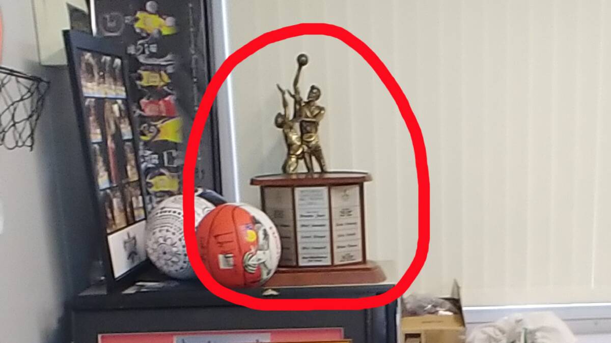 SHIFTED: Memorabilia, including the championship trophy, that was taken from the IBA board room and placed in the Hawks office a fortnight ago, with the locks subsequently changed.