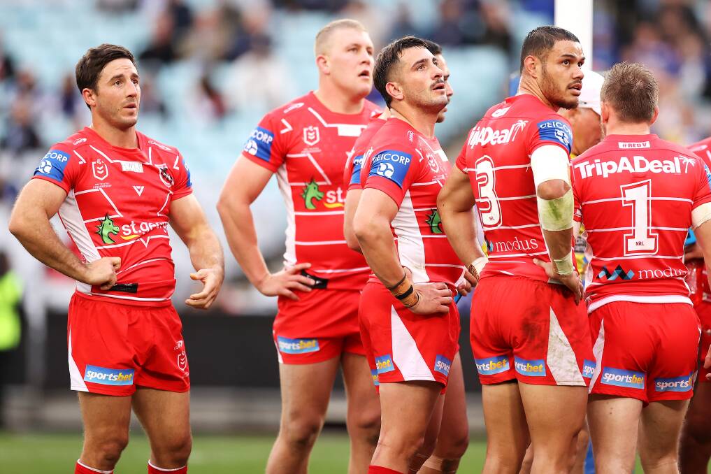 ROUGH: The Dragons were punished for a limp display against the last-placed Bulldogs on Monday. Picture: Getty Images
