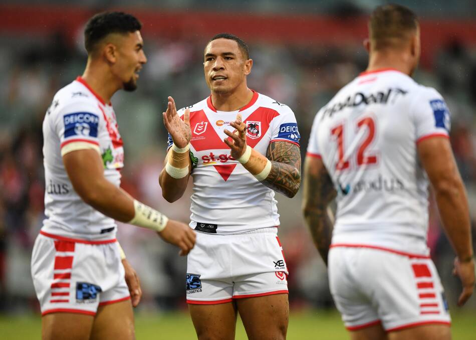 GONE: Tyson Frizell will depart the Dragons at seasons' end after agreeing to terms with Newcastle. Picture: NRL Photos
