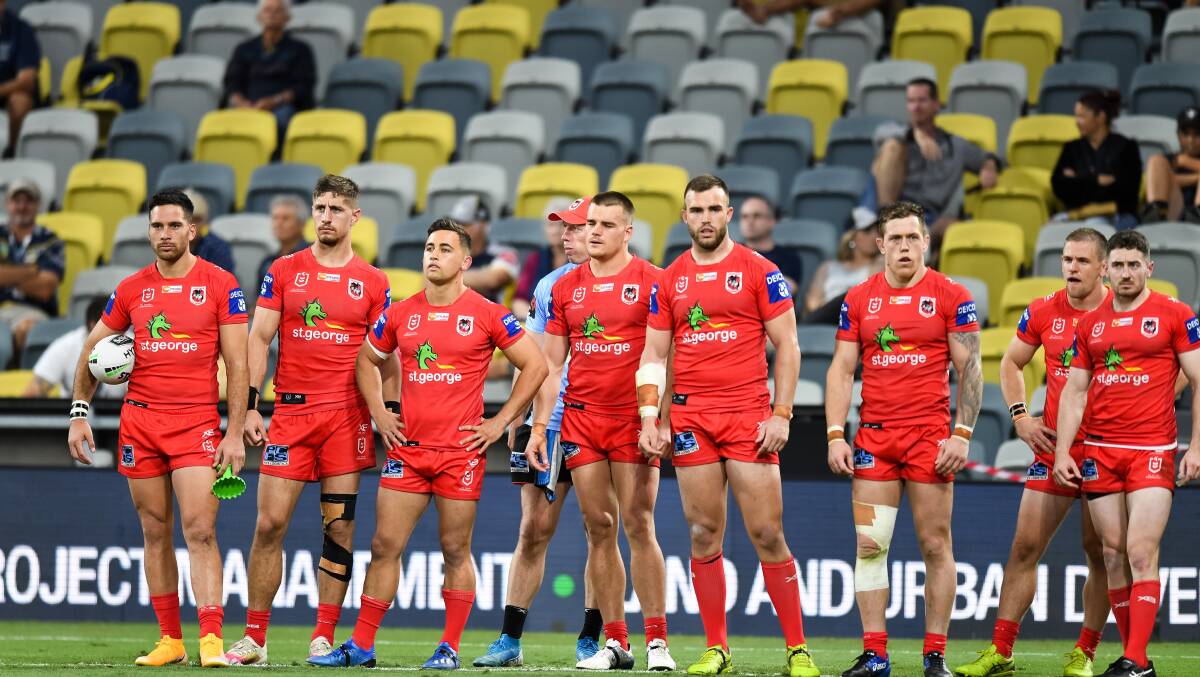 DEJECTED: Sunday's loss t the Cowboys was another one that got away for the Dragons. Picture: NRL Imagery