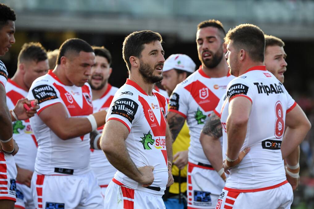 BATTLING: The Dragons slumped to their 11th loss in their last 13 outings against Parramatta on Sunday. Picture: NRL Photos