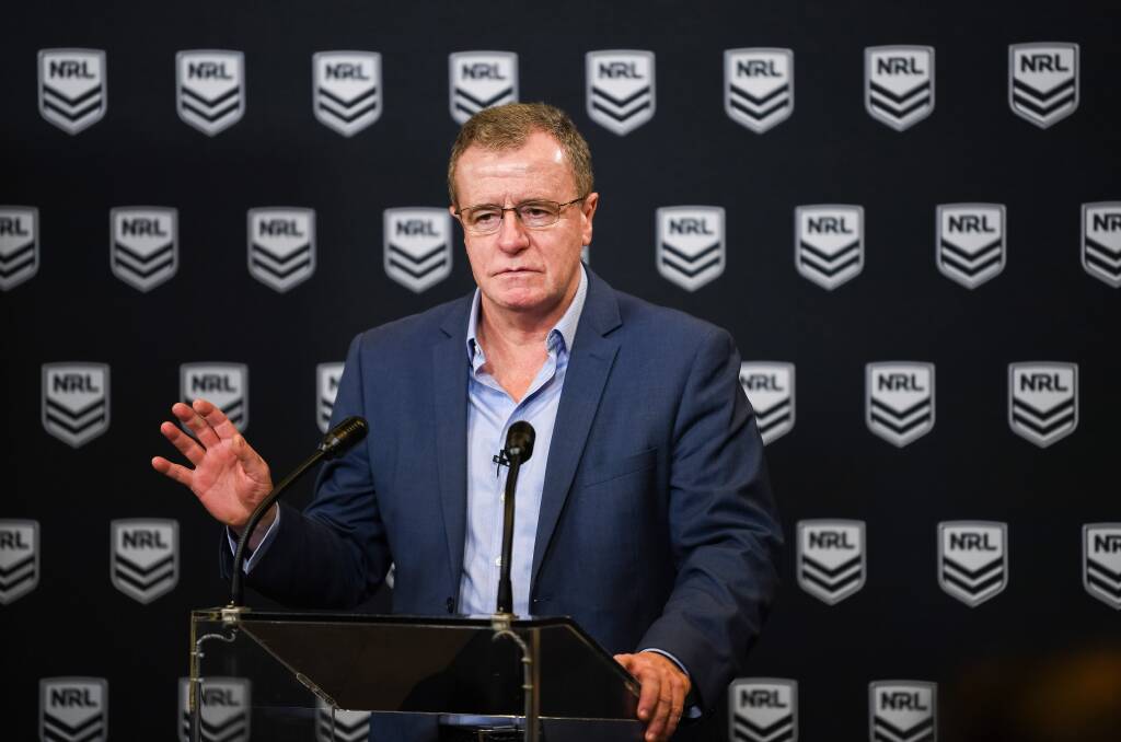 RIGHT CALL: NRL head of football Graham Annesley has backed the bunker's call to award a controversial try to Sharks centre Bronson Xerri against the Dragons on Sunday. Picture: NRL Photos