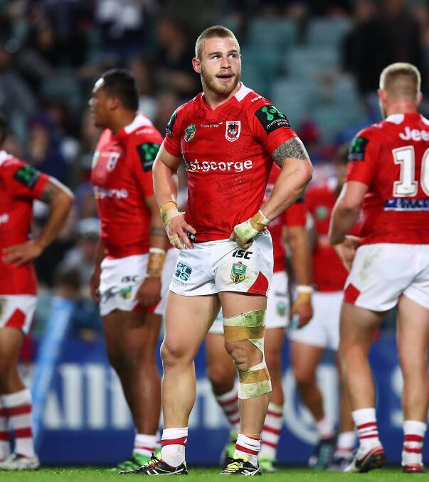 DONE AND DUSTED: The Dragons were blasted out of finals contention on Sunday, going down 42-6 to the Roosters at Allianz Stadium. It means they'll go without finals action for the fourth time in five seasons. Picture: Getty Images