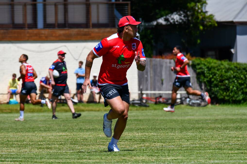 BACK: Jaydn Su'A is back running ahead of a possible return against Souths in a fortnight. Picture: Dragons Media.