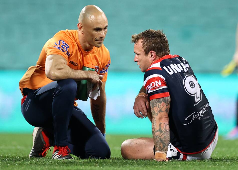 TOUGH CALL: Roosters skipper Jake Friend is reportedly considering retirement after repeated head knocks. Picture: Getty Images