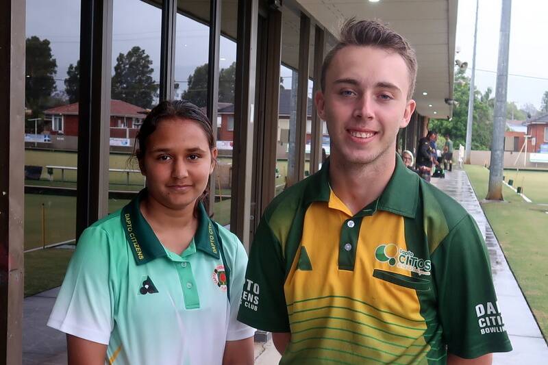 Champs: Teenagers Ricci-Rose Hampton and Tyson Arneman combined to win the Dapto Citizens Mixed Pairs in a positive for the clubs junior development program.