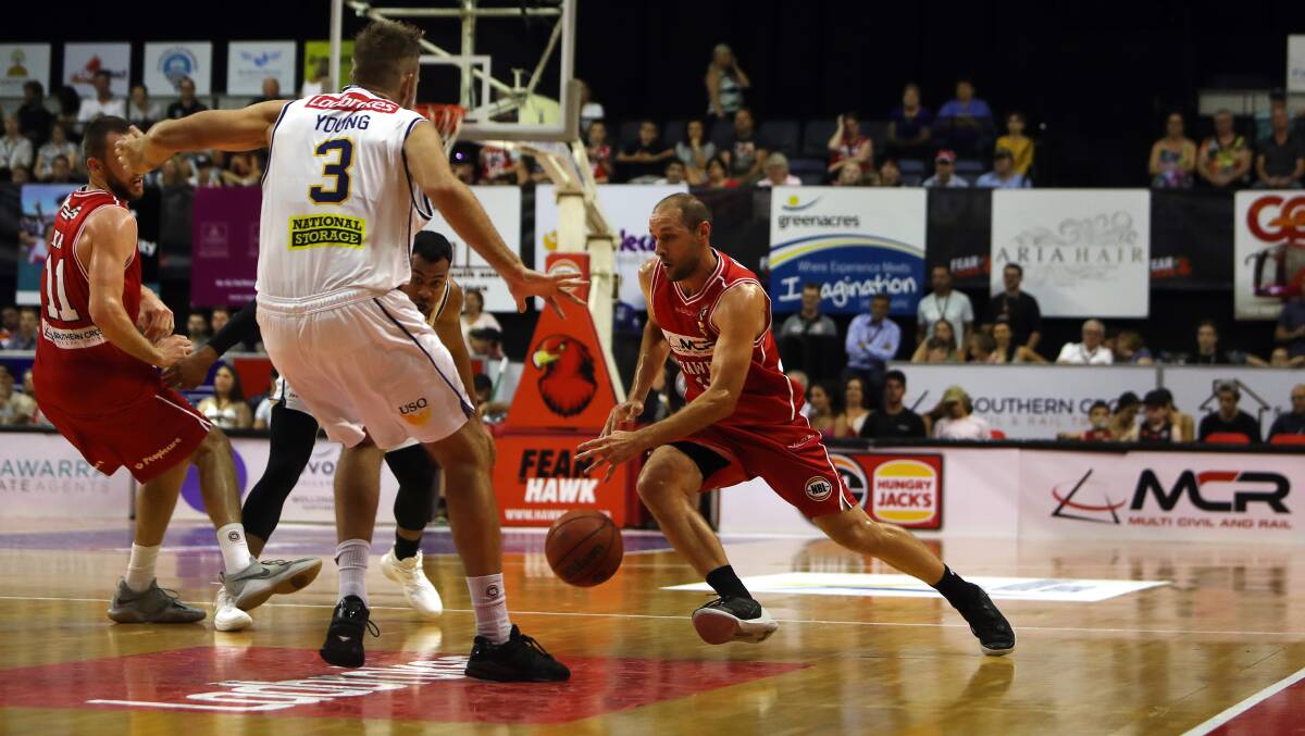 SICK BED: Hawks guard Rhys Martin fought off illness to play a crucial role in Illawarra's victory over the Brisbane Bullets on New Year's Eve. Picture: SYLVIA LIBER