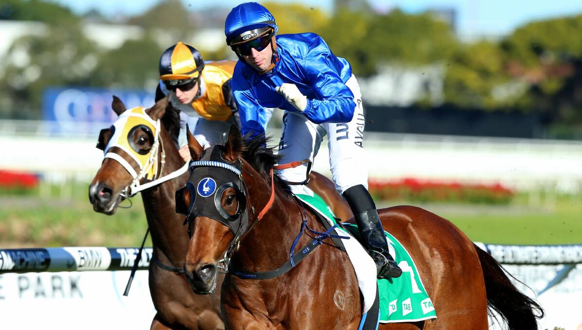 WIN: Brenton Avdulla, pictured riding Allergic, has had a strong association with John O'Shea's Godolphin stable. Picture: bradleyphotos.com.au