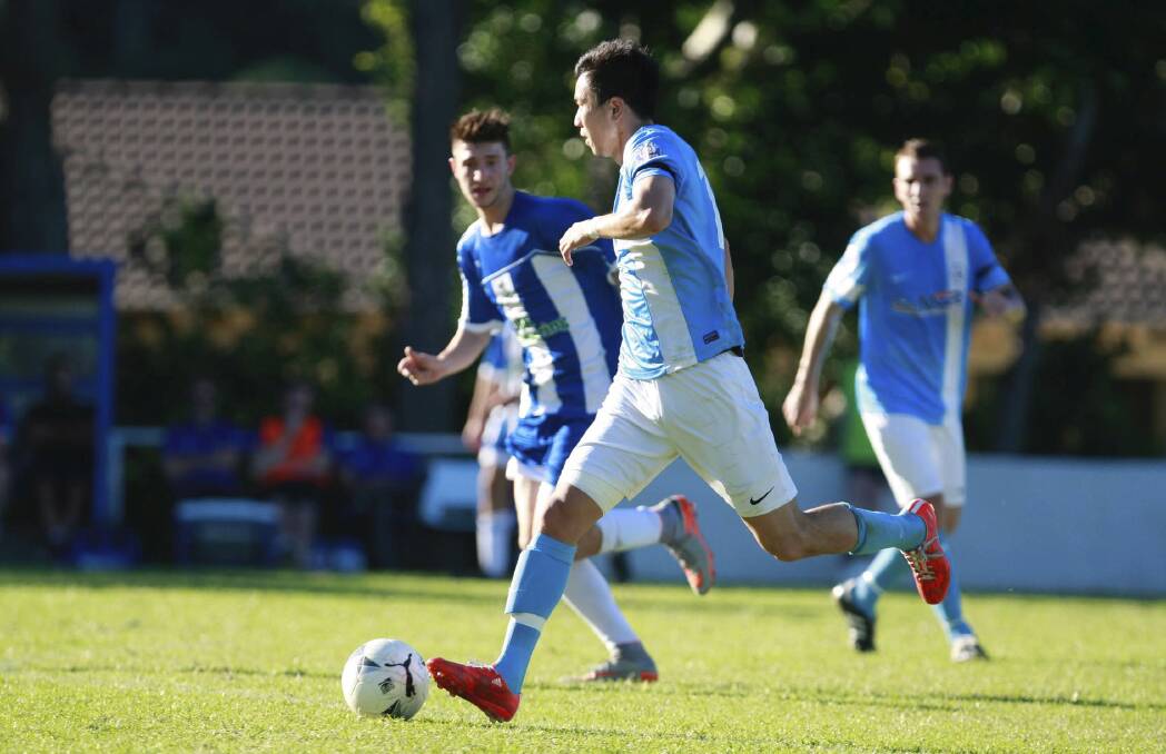 INSTRUMENTAL: Isaac Lee was impressive for Wollongong Olympic in their 1-0 win over Tarrawanna on Saturday. Picture: GEORGIA MATTS