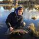 Sebastian Longman from Howden in Tasmania got his first fish on the fly at the London Lakes.  