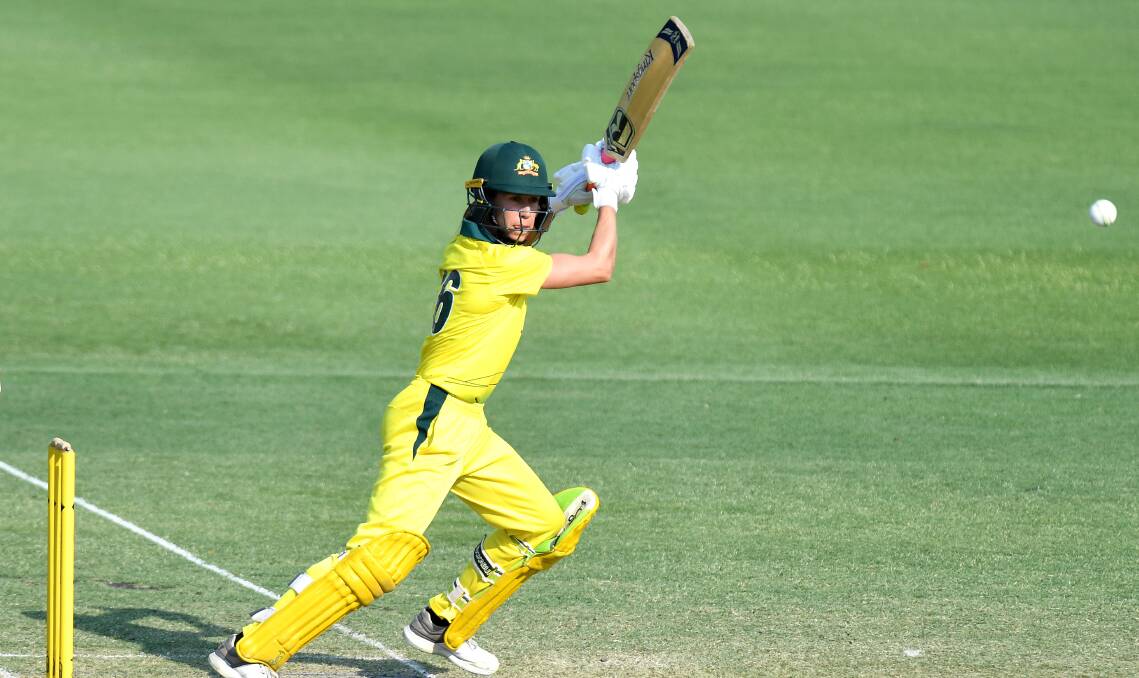 Slashing: Erin Burns cuts for Australia A against India A in December. Picture: Bradley Kanaris/Getty Images