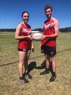 Lead the way: Wollongong club captains Maddy Collimore and Jackson Haynes.