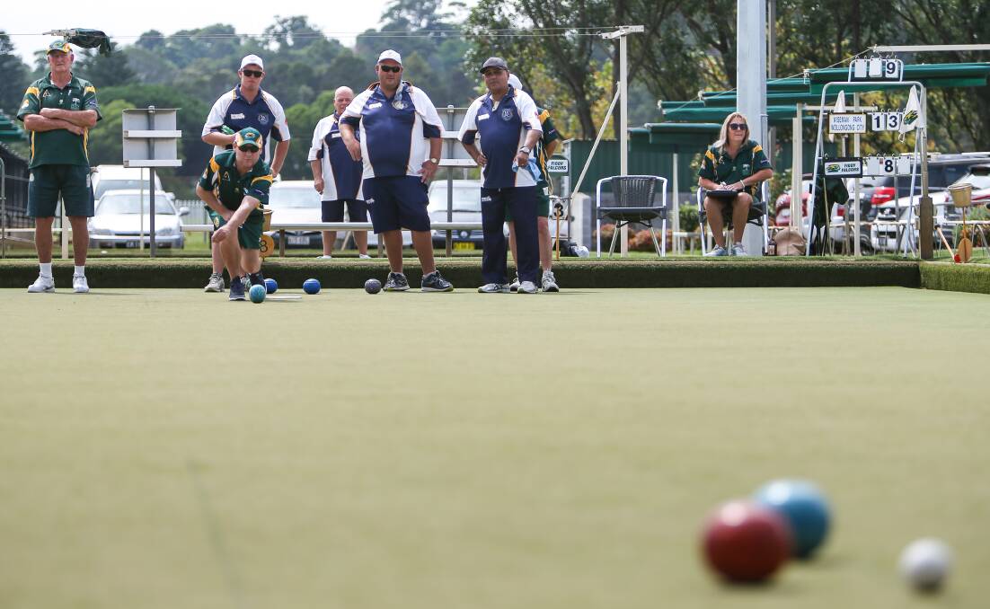 On a roll: Figgy Bowlo’s David Kelly sends down his bowl against Wiseman Park earlier this season. Picture: Anna Warr