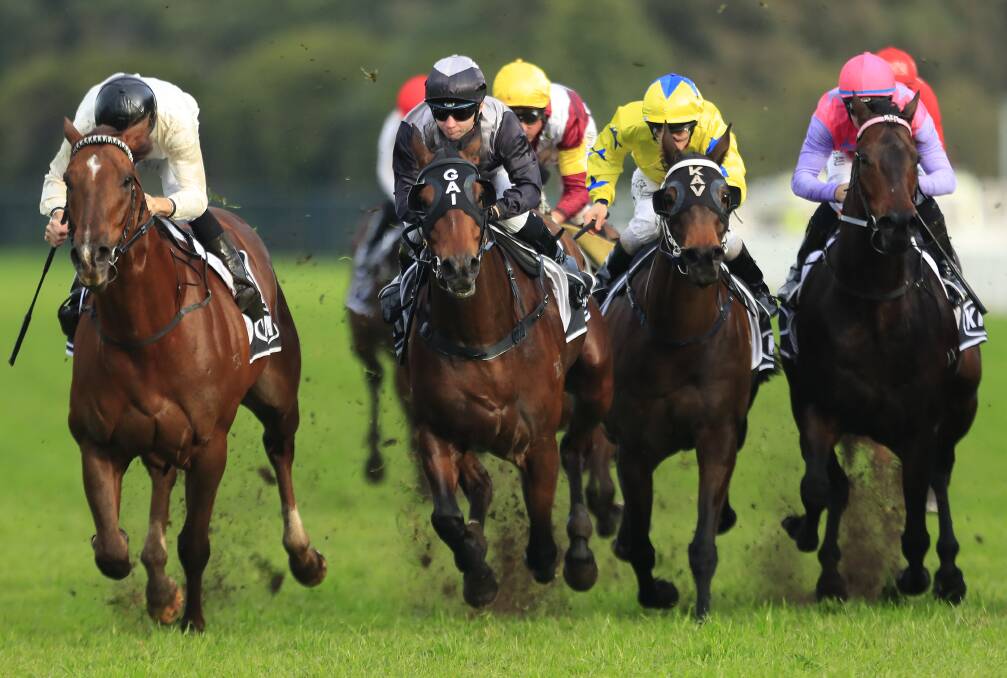 Top hope: Jason Collett (left) on Noble Boy wins theWinter Stakes at Rosehill in July. Picture: Mark Evans/Getty Images
