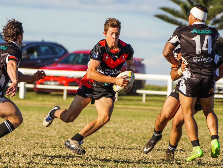 Charge: Kiama halfback Cameron Vazzoler is helping lift the Knights to the Group Seven finals. Picture: Sports Focus Photo