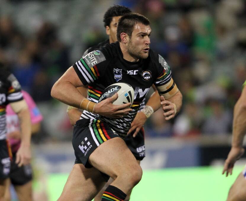 Charge: Tim Grant takes the ball up for Penrith. He will join Thirroul in the Illawarra competition next year. Picture: NRL Imagery