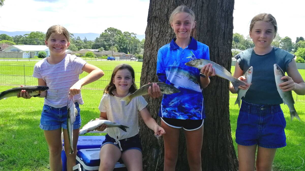 Girl power (l-r): Alice Goodger, Beth Goodger, Cody Weber and Evie Goodger, from Berry Fishing Club, who took out the South Coast Estuary junior teams comp.