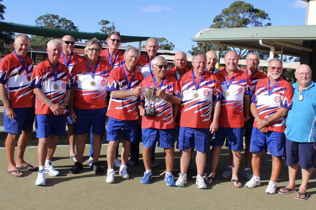 Champs: Zone 16 Seniors celebrate winning the NSW Seniors Inter-Zone title. Picture: Andrew Lynn, Bowls NSW