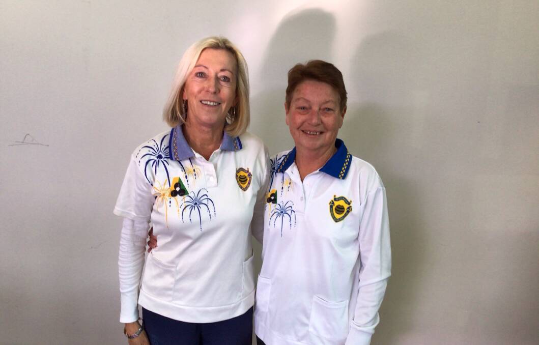 Top effort: Linda Adams and Sharon Dumbleton won the Woonona Womens BC Pairs title before the championship season was halted by the COVID-19 lockdown.