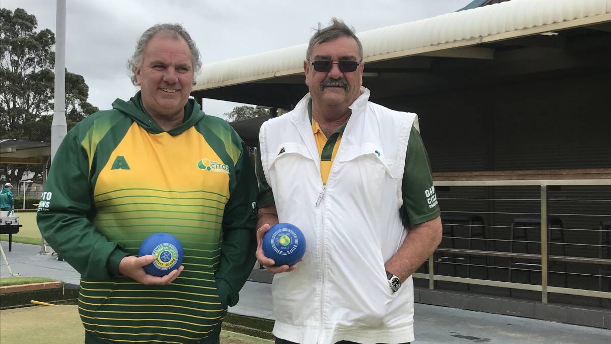 Well played: Dapto Citizens Rod Taylor and John Sperring are into the semi-finals of the Zone Champion of Club Champion Pairs. Picture: Mike Driscoll