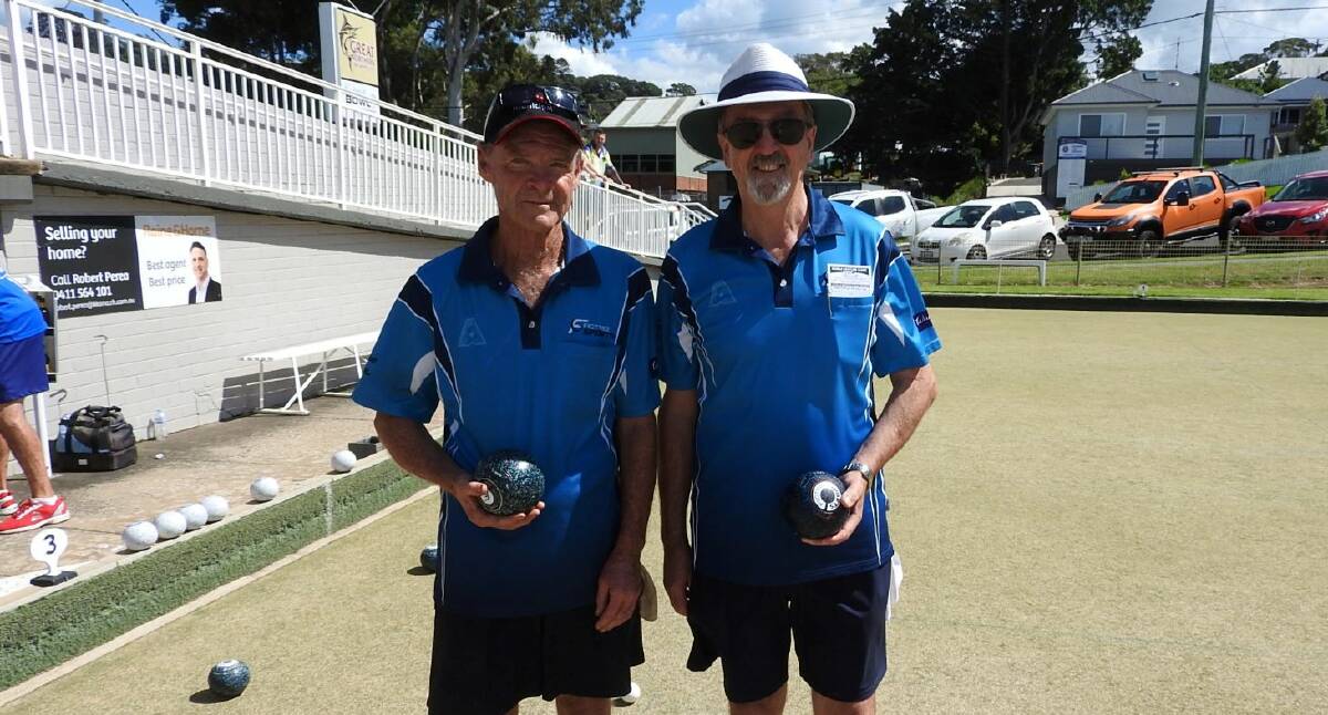 Champs: Figtree Sports Zone Senior Pairs champs Alan Jones and Mark Kesby will miss out on playing for a state title. Picture: Mike Driscoll