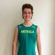 Rising star: Javelin champion Alex Del Popolo shows pride in his Aussie uniform, for his first Australian international meet.