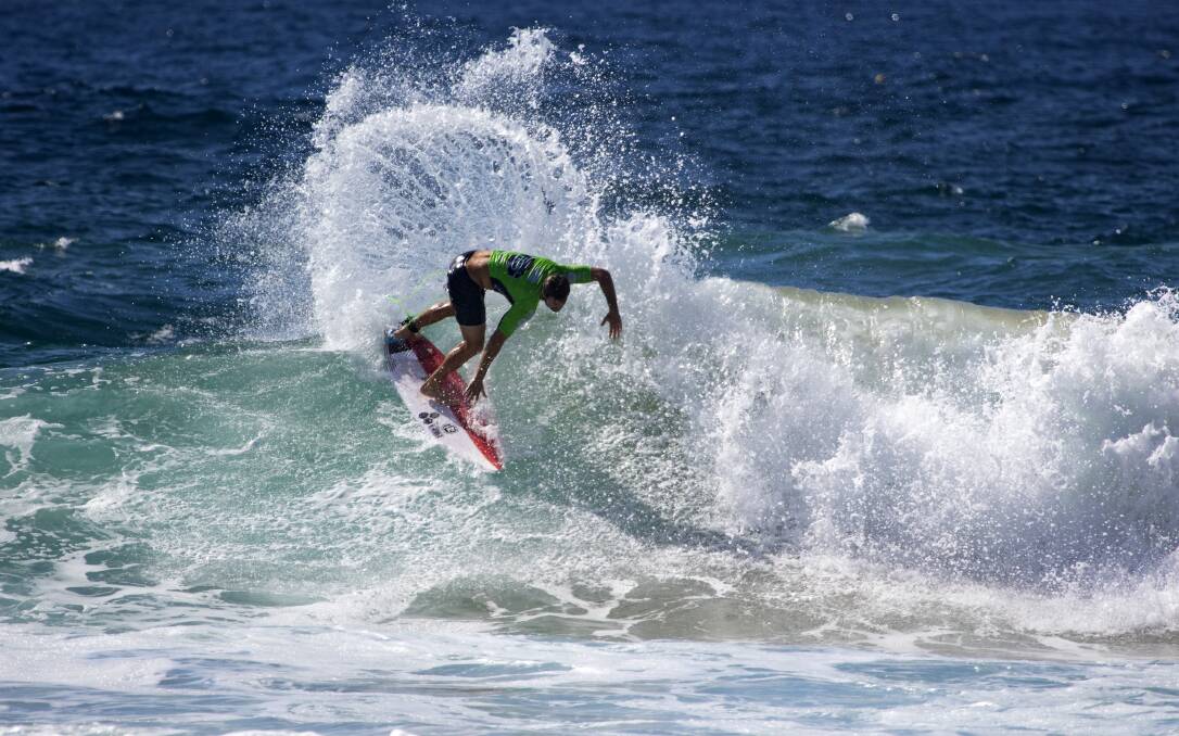 Slashing: Dean Bowen will compete at the Australian Open of Surfing at Kiama. Picture: Surfing NSW