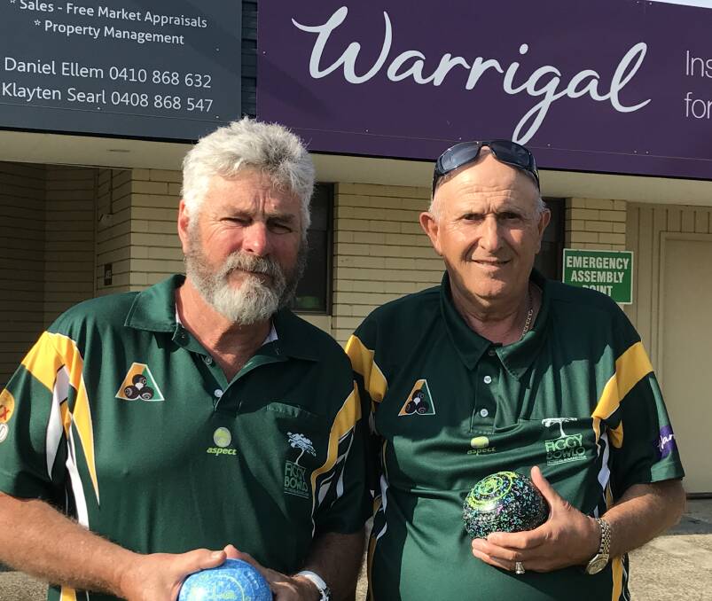 Dynamic duo: Peter Gould and John Jovcevski took out the Figgy Bowlo over 50s event. 