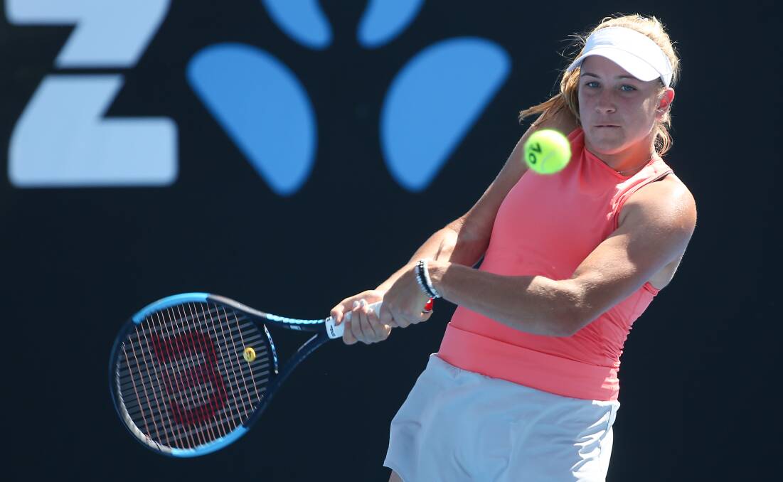 Exit: Ellen Perez (pictured) and Arina Rodionova lost in straight sets on Thursday. Picture: AAP Image/Hamish Blair